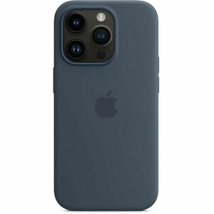 Husa de protectie Apple Silicone Case with MagSafe pentru iPhone 14 Pro, Storm Blue imagine