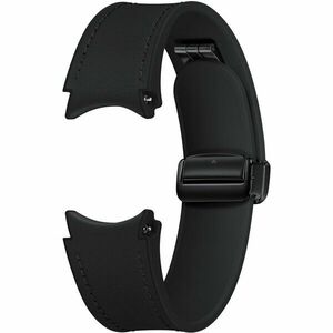 Curea smartwatch D-Buckle Hybrid Eco-Leather Band pentru Galaxy Watch6, Normal (M/L), Black imagine