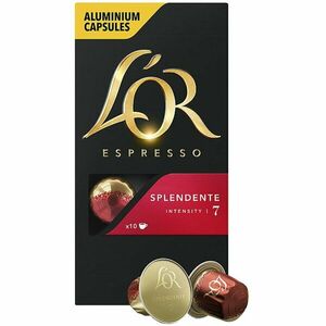 Capsule cafea, L'OR Espresso Splendente, intensitate 7, 10 bauturi x 40 ml, compatibile cu sistemul Nespresso®*, 10 capsule aluminiu imagine