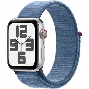 Apple Watch SE (2023), GPS, Cellular, Carcasa Silver Aluminium 40mm, Winter Blue Sport Loop imagine
