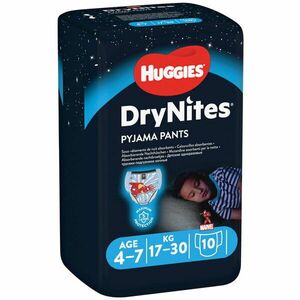 Scutece chilotel pentru noapte Huggies DryNites 4-7 yrs, Boy, 17-30kg, 10 buc imagine