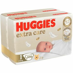 Pachet Scutece Huggies Extra Care 1 Jumbo, 2-5 kg, 100 buc imagine