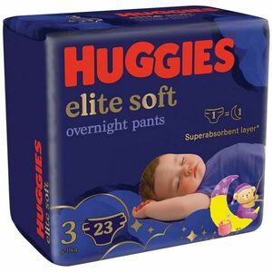 Scutece chilotel de noapte Huggies Elite Soft Pants Overnight 3, 6-11 kg, 23 buc imagine
