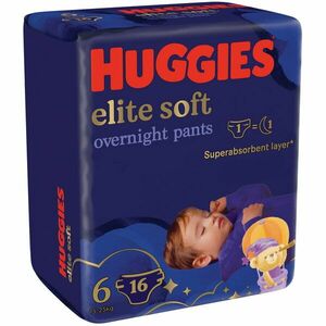 Scutece chilotel de noapte Huggies Elite Soft Pants Overnight 6, 15-25 kg, 16 buc imagine