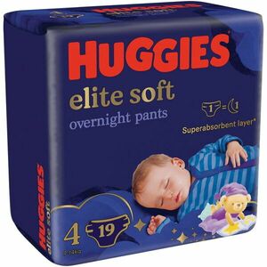 Scutece chilotel de noapte Huggies Elite Soft Pants Overnight 4, 9-14 kg, 19 buc imagine