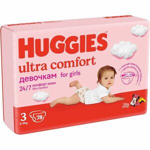 Scutece Huggies Ultra Comfort 3, Fetite, 5-9 kg, 78 buc imagine