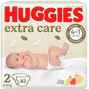 Scutece Huggies Extra Care 2, Mega, 3-6 kg, 82 buc imagine