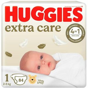 Scutece Huggies Extra Care 1, Mega, 2-5 kg, 84 buc imagine