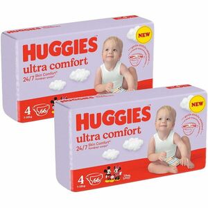 Scutece Huggies Ultra Comfort Mega UNISEX 4, 7-18 kg, 132 buc imagine