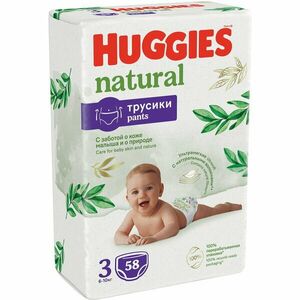Scutece chilotel Huggies Natural Pants 3, 6-10 kg, 58 buc imagine