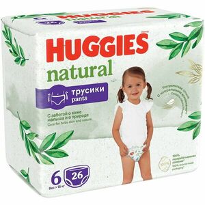 Scutece chilotel Huggies Natural Pants 6, 15+ kg, 26 buc imagine