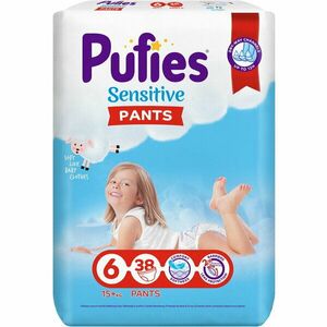 Scutece-chilotel Pufies Pants Sensitive Extra Large, Marimea 6, 15+ kg, 38 buc imagine