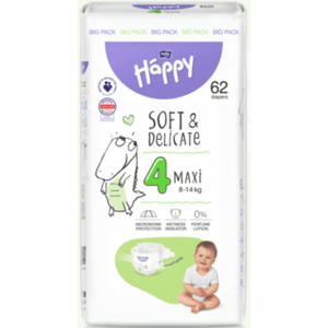 Scutece Happy Soft&Delicate Maxi Plus, Marimea 4, 56 buc imagine