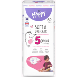 Scutece Happy Soft&Delicate Junior extra, Marimea 6, 52 buc imagine