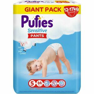 Scutece-chilotel Pufies Sensitive, Marimea 5 Junior, 12-17 kg, 66 buc, Giant pack imagine