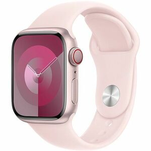 Apple Watch 9, GPS, Cellular, Carcasa Pink Aluminium 45mm, Light Pink Sport Band - M/L imagine