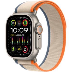 Apple Watch Ultra 2, GPS, Cellular, Carcasa Titanium 49mm, Orange/Beige Trail Loop - M/L imagine