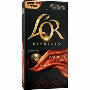 Capsule cafea L'OR Espresso Columbia, intensitate 8, 10 bauturi x 40 ml, compatibile cu sistemul Nespress® , 10 capsule aluminiu imagine
