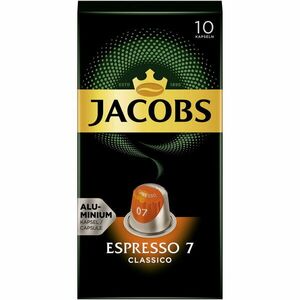 Capsule cafea Jacobs Espresso Classico, intensitate 7, compatibile Nespresso, 10 capsule aluminiu, 50g imagine