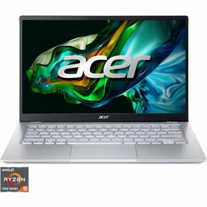 Ultrabook Acer 14'' Swift Go 14 SFG14-41, FHD IPS, Procesor AMD Ryzen™ 5 7530U (16M Cache, up to 4.50 GHz), 16GB DDR4X, 512GB SSD, Radeon Graphics, No OS, Pure Silver imagine
