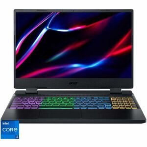 Laptop Acer Gaming 15.6'' Nitro 5 AN515-58, FHD IPS 144Hz, Procesor Intel® Core™ i7-12650H (24M Cache, up to 4.70 GHz), 16GB DDR5, 512GB SSD, GeForce RTX 4050 6GB, No OS, Black imagine