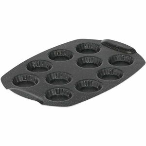 Forma de copt Tefal PerfectBake Mini Tarte, aluminiu reciclat, invelis antiaderent, 21x29 cm, negru & maro imagine