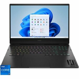 Laptop HP Gaming 16.1'' OMEN 16-k0008nq, FHD IPS 144Hz, Procesor Intel® Core™ i7-12700H (24M Cache, up to 4.70 GHz), 16GB DDR5, 1TB SSD, GeForce RTX 3050 4GB, Win 11 Home, Shadow Black imagine