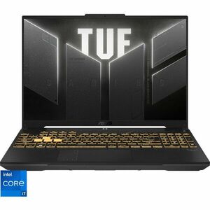 Laptop ASUS Gaming 16'' TUF F16 FX607JV, FHD+ 165Hz, Procesor Intel® Core™ i7-13650HX (24M Cache, up to 4.90 GHz), 16GB DDR5, 512GB SSD, GeForce RTX 4060 8GB, No OS, Jaeger Gray imagine