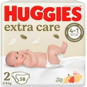 Scutece Huggies Extra Care 2, Jumbo, 3-6 kg, 58 buc imagine