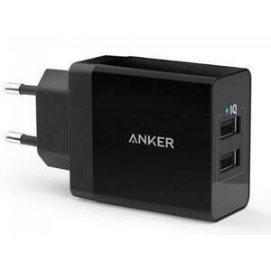 Incarcator Retea Anker PowerPort A2021L11, 24 W, 2 porturi USB, PowerIQ (Negru) imagine