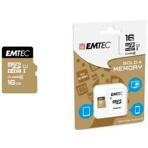 Card de memorie Emtec, ECMSDM16GHC10GP, microSDHC, 16GB, Clasa 10 + Adaptor SD imagine