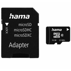 Card de memorie Hama micro SDHC, 16 GB + Adaptor imagine