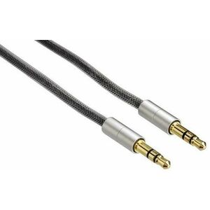 Cablu Audio Hama Aluline 80869, Jack 3.5 mm - Jack 3.5 mm, 2 m (Argintiu) imagine
