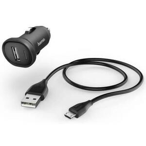 Incarcator Auto Hama Picco 173614, USB, 1A, cablu microUSB 1.4m (Negru) imagine