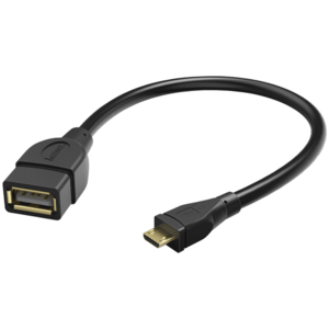 Adaptor Hama 178258, USB - MicroUSB, 0.15m (Negru) imagine