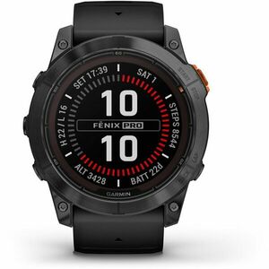 Ceas smartwatch Garmin Fenix 7X Pro Solar, Glass, curea Neagra, Slate Grey imagine