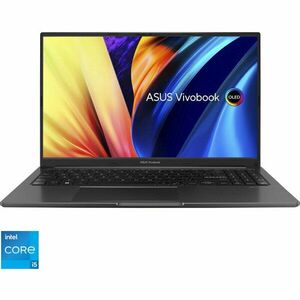 Laptop ASUS 15.6'' Vivobook 15 OLED X1505ZA, FHD, Procesor Intel® Core™ i5-1235U (12M Cache, up to 4.40 GHz, with IPU), 16GB DDR4, 512GB SSD, Intel Iris Xe, No OS, Indie Black imagine