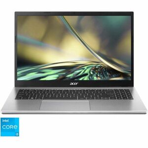 Laptop Acer 15.6'' Aspire 3 A315-59, FHD, Procesor Intel® Core™ i3-1215U (10M Cache, up to 4.40 GHz, with IPU), 8GB DDR4, 512GB SSD, GMA UHD, No OS, Pure Silver imagine
