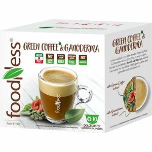 Capsule Foodness mix cu aroma de cafea verde si ganoderma, compatibile Dolce Gusto, 10 capsule, 120g imagine