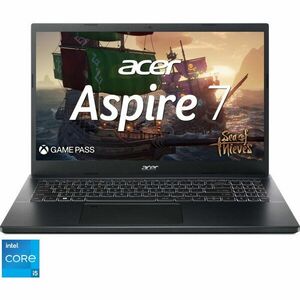 Laptop Gaming 15.6'' Aspire 7 A715-76G FHD IPS, Procesor Intel® Core™ i5-12450H (12M Cache, up to 4.40 GHz), 16GB DDR4, 512GB SSD, GeForce RTX 3050 4GB, No OS, Black imagine