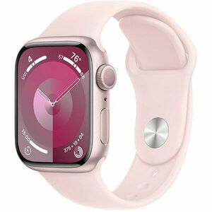 Apple Watch 9, GPS, Carcasa Pink Aluminium 45mm, Light Pink Sport Band - M/L imagine