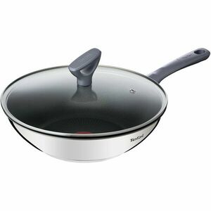 Tigaie wok cu capac Tefal Daily Cook, 28 cm, invelis antiaderent din titan, indicator Thermo-Signal, argintiu/negru imagine