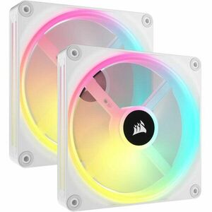 Ventilator / radiator Corsair iCUE LINK QX140 RGB 140mm Starter Kit White Two Fan Pack imagine