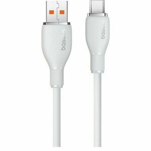 Cablu alimentare si date Baseus Pudding, Fast Charging Data Cable pentru smartphone, USB la USB Type-C 100W, 2m, alb imagine