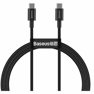 Cablu alimentare si date Baseus, Superior, Fast Charging, USB Type-C la USB Type-C 100W 1m, Negru imagine
