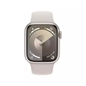 Apple Watch 9, GPS, Carcasa Starlight Aluminium 41mm, Starlight Sport Band - S/M imagine