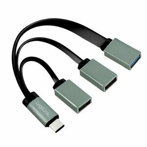 Cablu de date LOGILINK UA0315, USB 3.0 Type-C - USB 3.0 / USB 2.0 x 2, 10cm (Negru) imagine