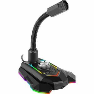 Microfon Gaming Marvo MIC-05, USB, Iluminare Rainbow (Negru) imagine