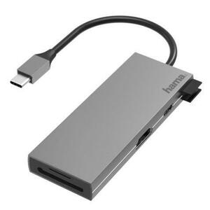 Hub USB Hama 200110, 6 Porturi, HDMI, SD, microSD (Argintiu) imagine