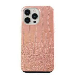 Protectie Spate Burga Dual Layer Pink Croco pentru Apple iPhone 14 Pro (Multicolor) imagine